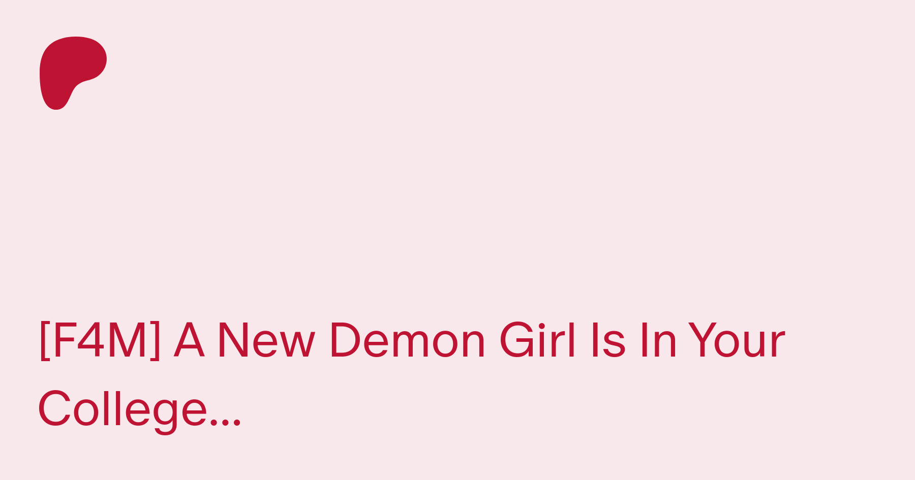 F4M] The Demon Exchange Student [High Quality] | Patreon