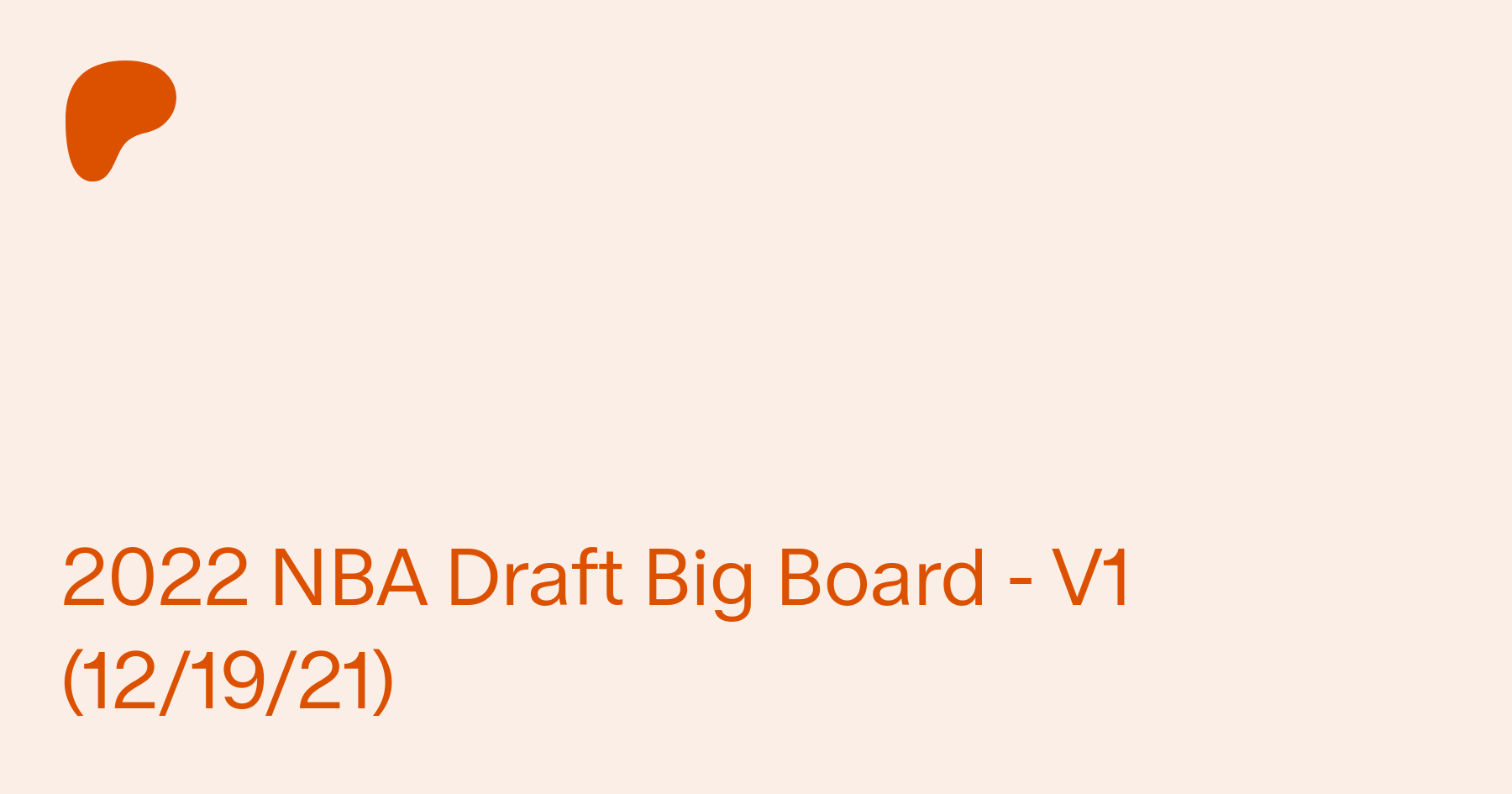 2022 NBA Draft Big Board - V1 (12/19/21) - NBA Draft Room