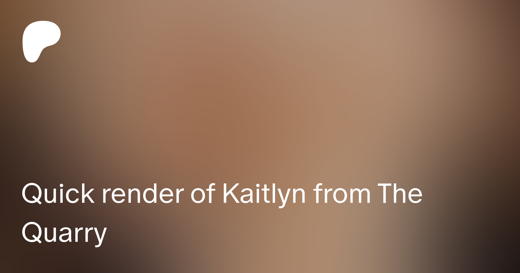 Quick render of Kaitlyn from The Quarry | Patreon