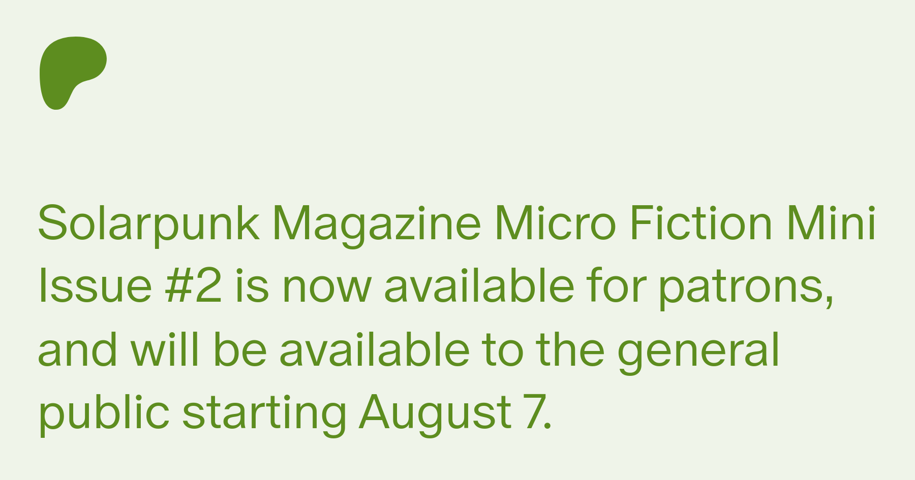Solarpunk Magazine - MicroFic Subs Open on X: Our first special