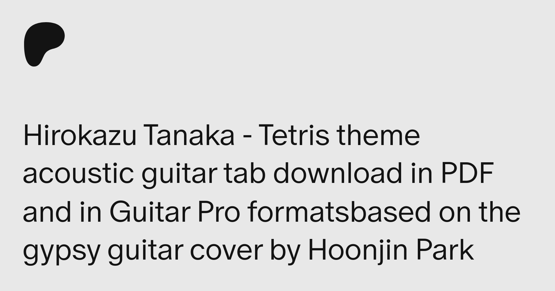 Tetris theme acoustic TAB ++ | Patreon