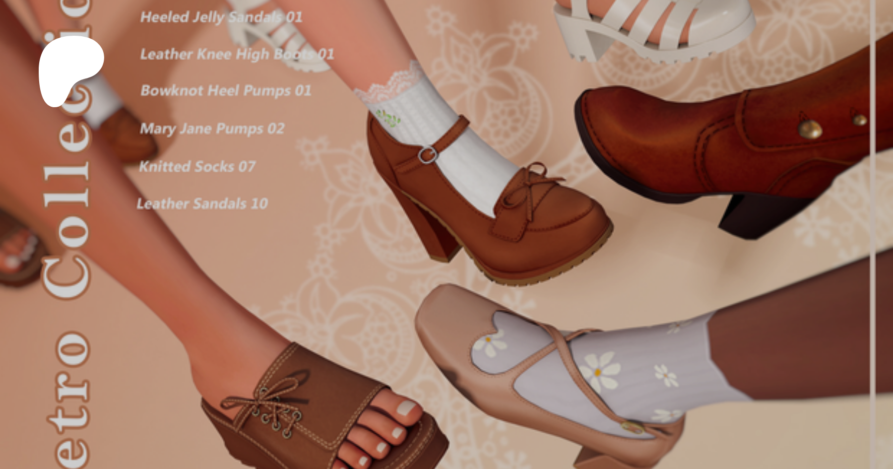 JC Bow Heels Set by bergdorfsims from Patreon