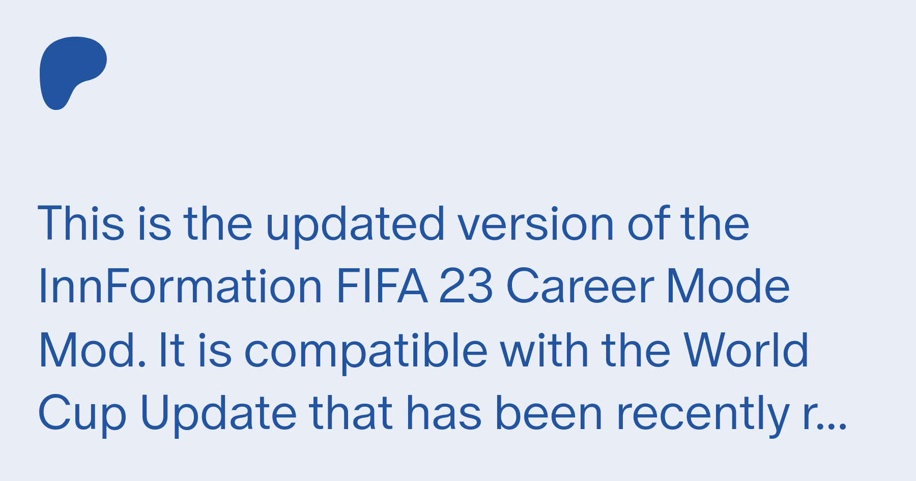 InnFormation FIFA 23 Career Realism & Gameplay Mods