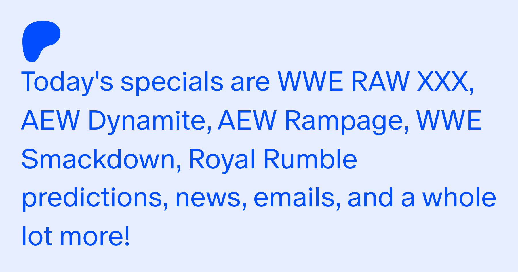 SWF 920 WWE RAW XXX and Royal Rumble Predictions | Patreon