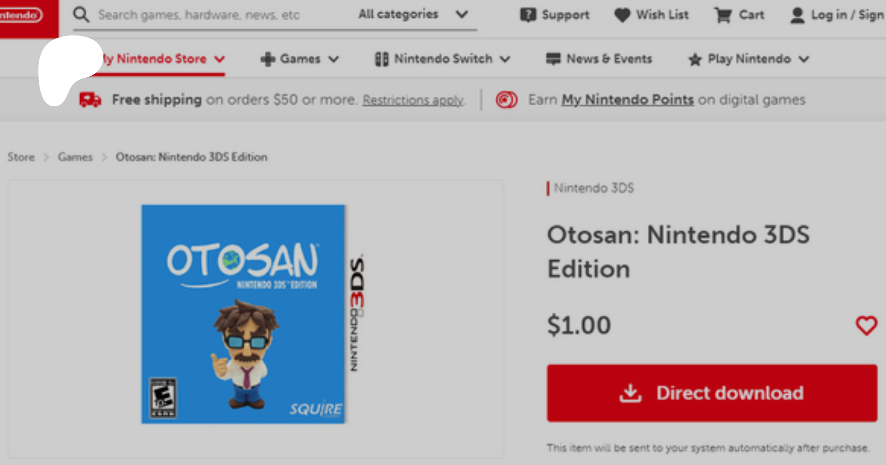 Nintendo lança compra de jogos na eShop via browser