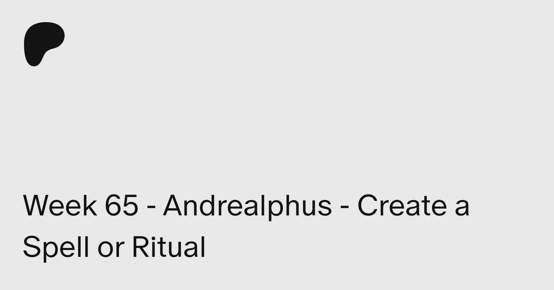 Week 65 - Andrealphus - Create a Spell or Ritual | Patreon