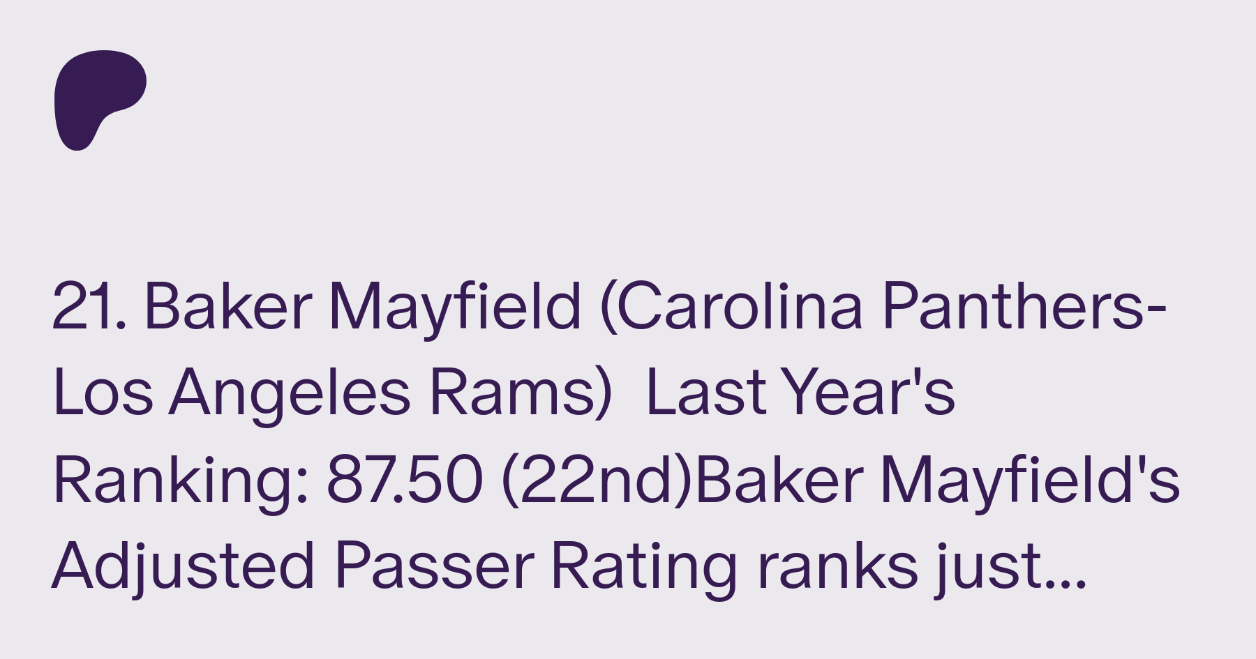 passer ratings 2022