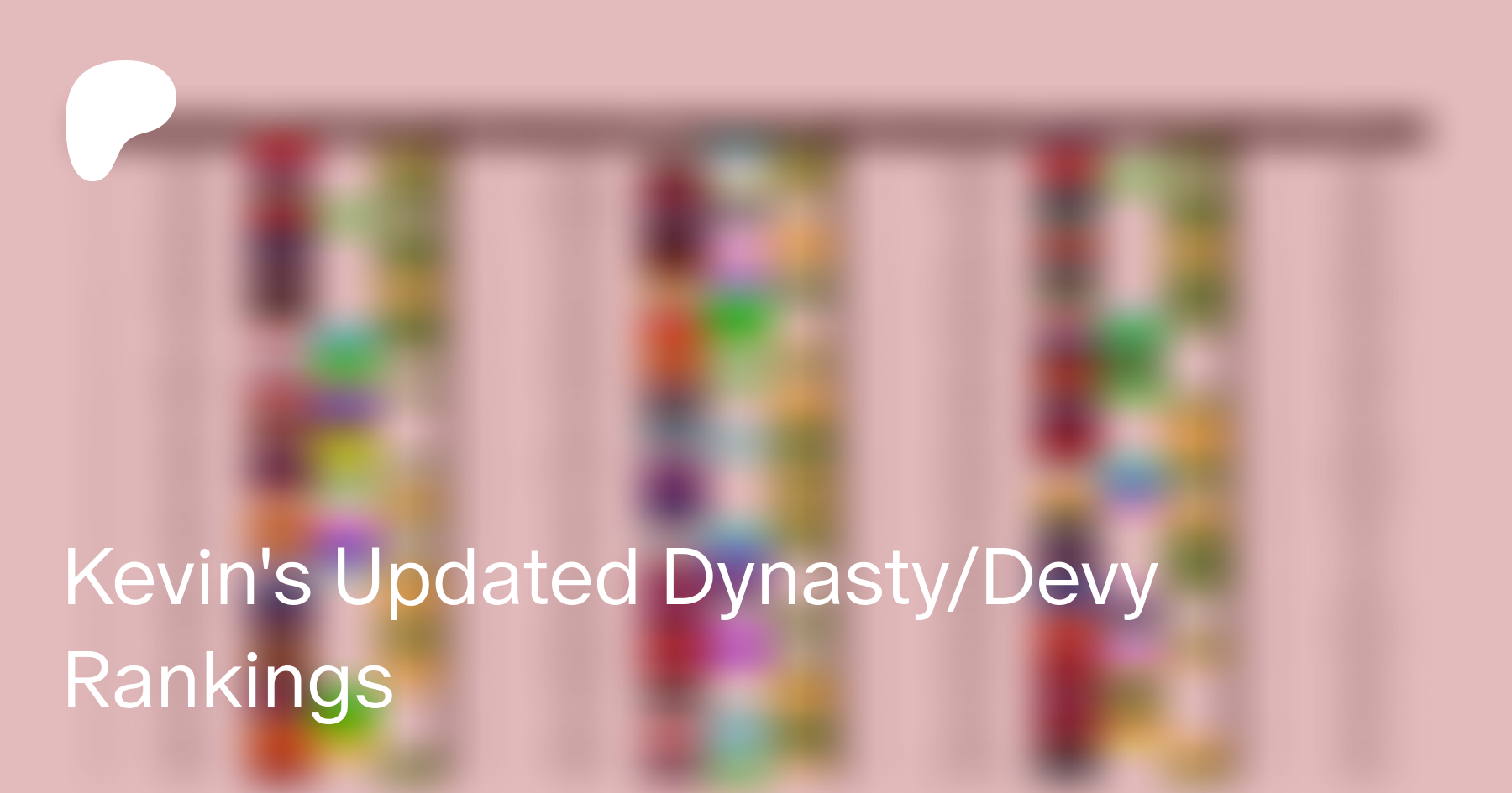 Kevin's Updated Dynasty/Devy Rankings