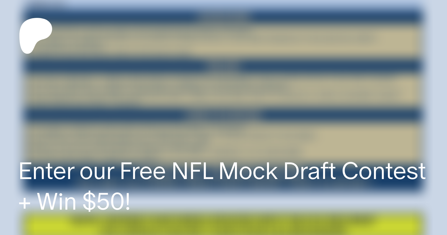 RBB NFL Mock Draft Contest! Free To Enter, Win $50 Patreon