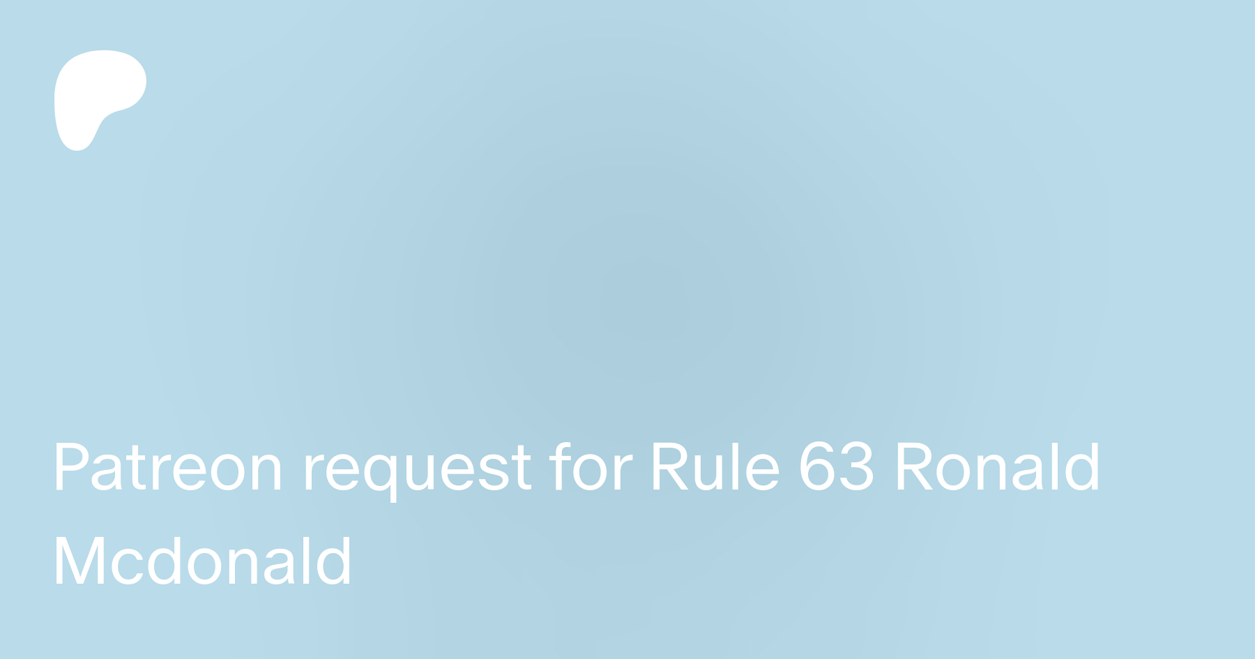 Ronald mcdonald rule 63