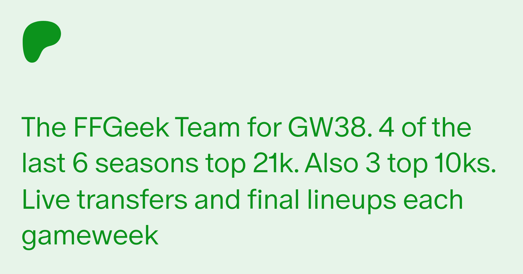 fantasy premier league gameweek 4 - the FFGeek team