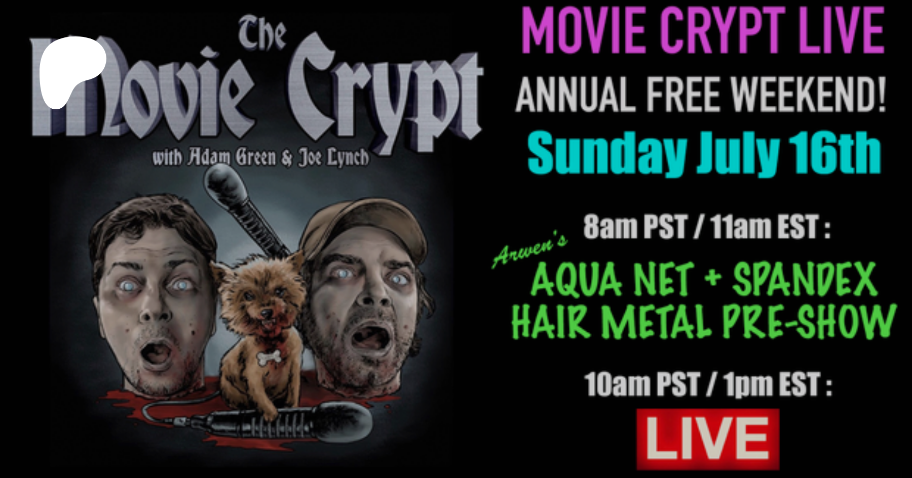 FREE “Movie Crypt” LIVE event this Sunday!