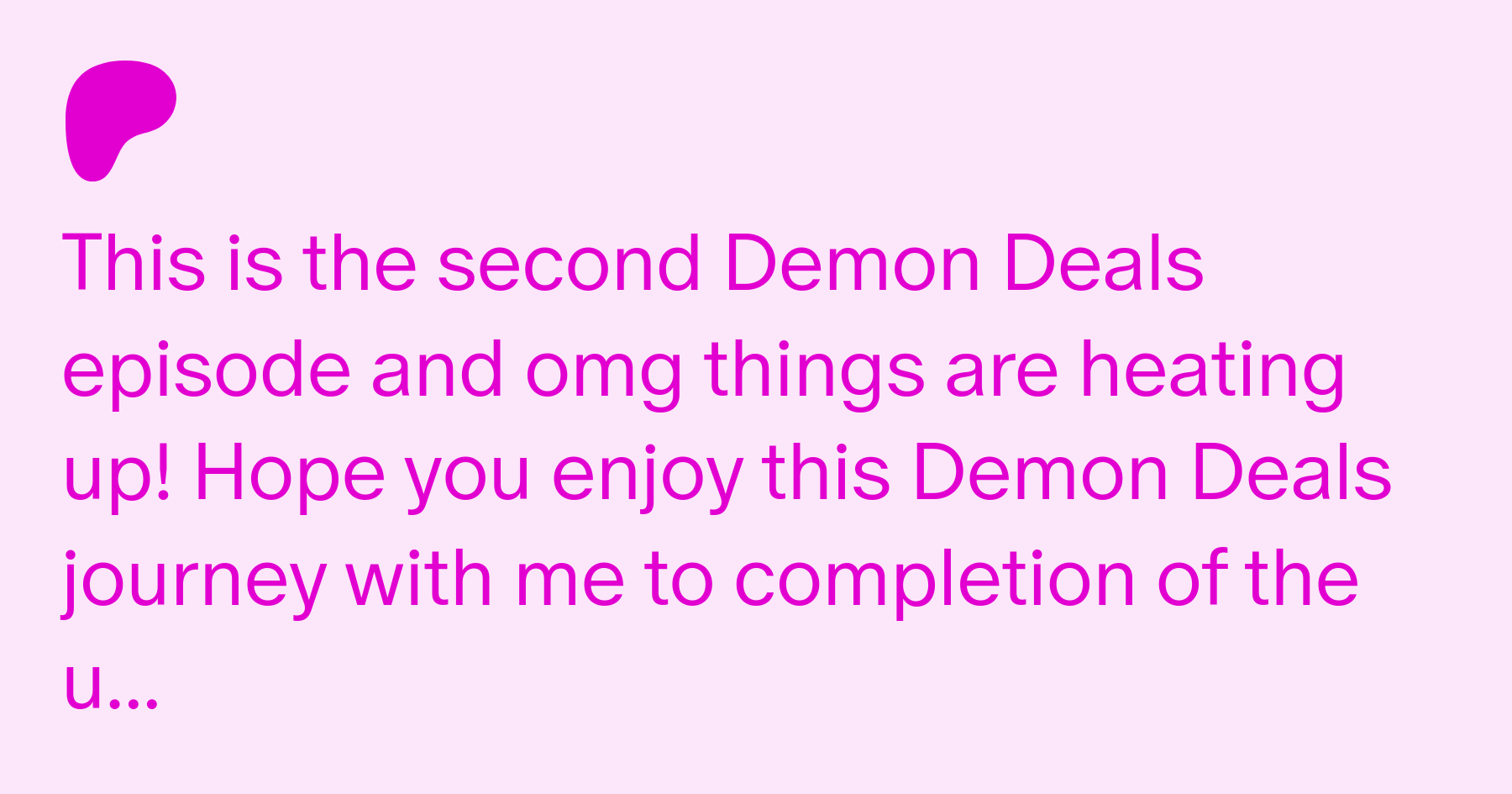 Demon deals patreon