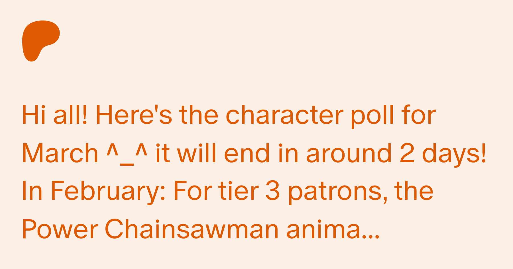 March Character Poll | Patreon